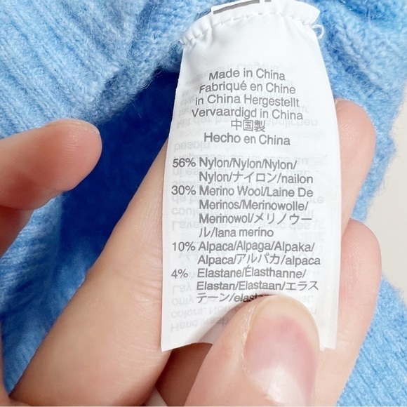 J. Crew Merino Wool Turtleneck Sweater Side Slits Supersoft Yarn Blue Sz XXS - Picture 4 of 5